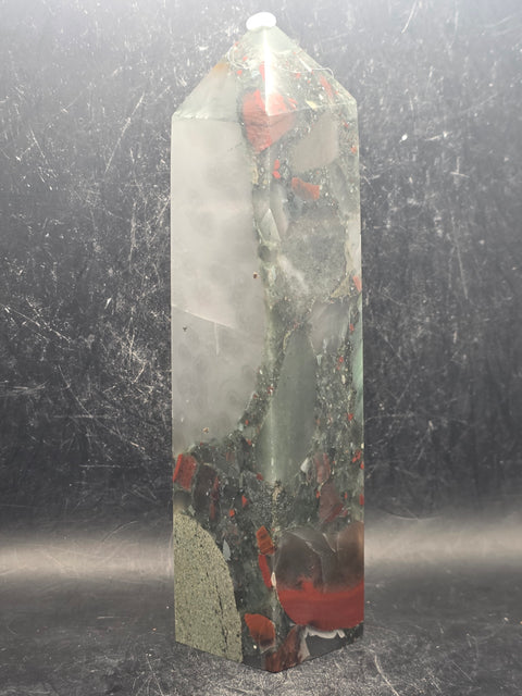 Large African bloodstone tower! 7 inches tall, 1.6 pounds