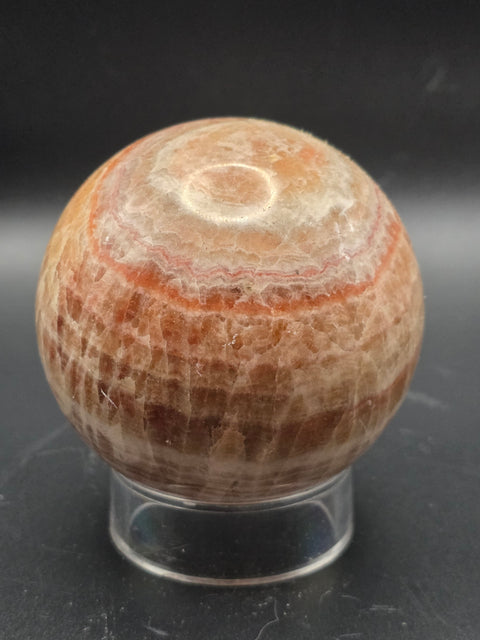 Striped calcite sphere! 67.6mm, 2.6 inches, 15.5 ounces