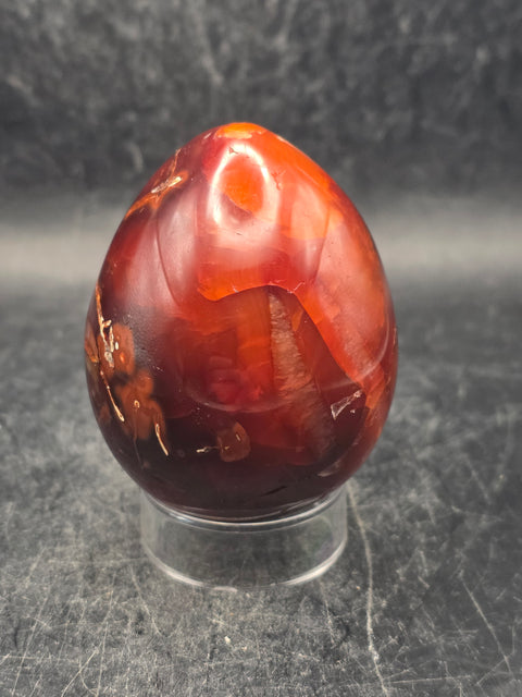 Carnelian agate egg! 5.5 ounces, 2.2 inches tall, 1.7 inches wide