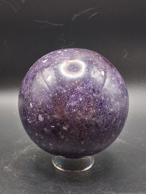 Large lepidolite sphere! 78.8mm, 3.1 inches, 1.8 pounds