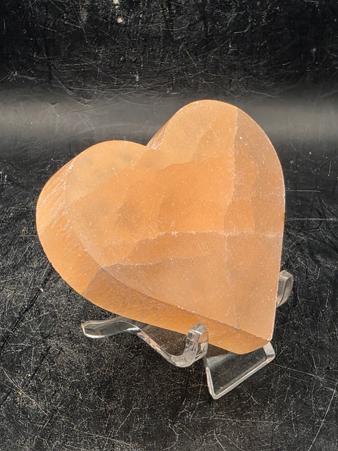 Peach selenite fairy heart!! 2 inches by 2 inches!!
