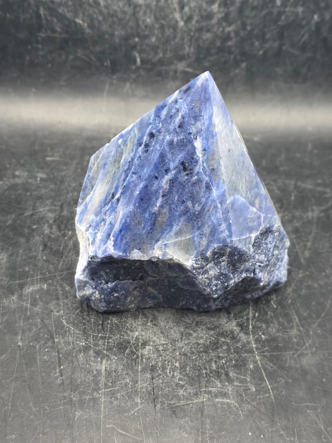 Sodalite polished top point! 12.2 ounces, 3.2 inches tall, 3" wide