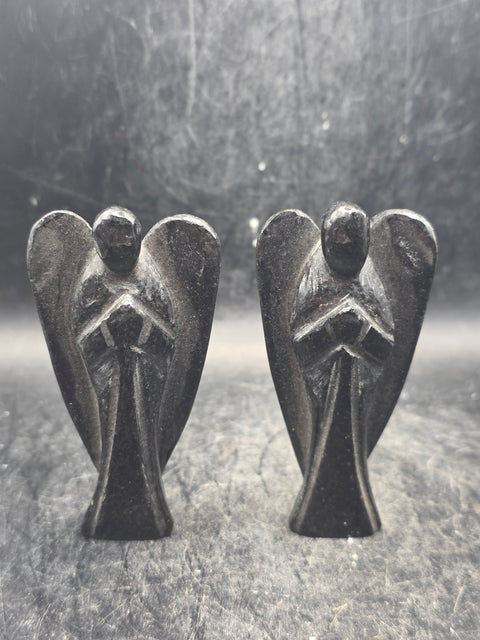 Black tourmaline gemstone angel! 3 inches tall, 1.6 ounces!