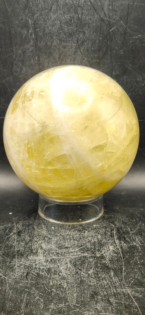 Citrine sphere! 87.8mm, 3.4 inches, 2.1 pounds!