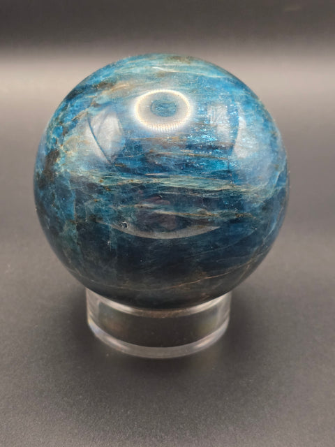 Blue apatite sphere! 72.3mm, 2.8 inches, 1.6 pounds