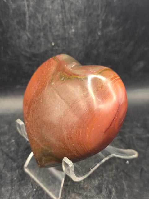 Polychrome jasper heart! 10 ounces, 3.2 inches wide, 3" tall