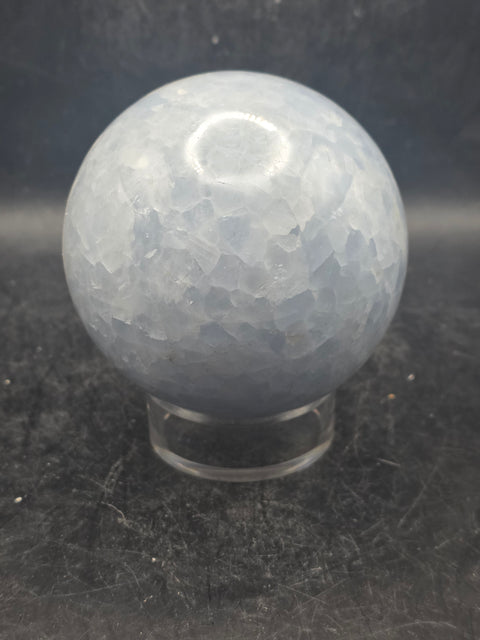 Blue calcite sphere! 76mm, 3 inches, 1.6 pounds!