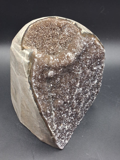 Chocolate amethyst cut base free form! 2.4 pounds, 4.5 inches tall