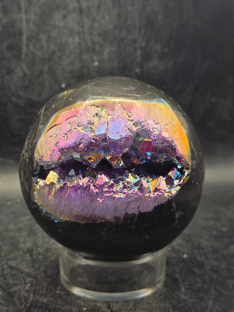 Aura amethyst sphere! 74mm, 2.9 inches, 1.1 pounds