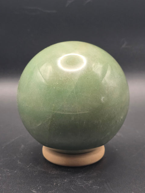 Large green aventurine sphere! 76.3mm, 3 inches, 1.5 pounds