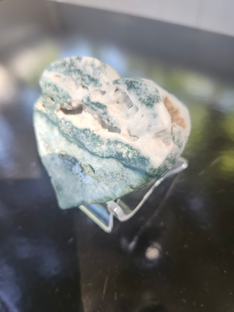 3.5 ounce moss agate heart