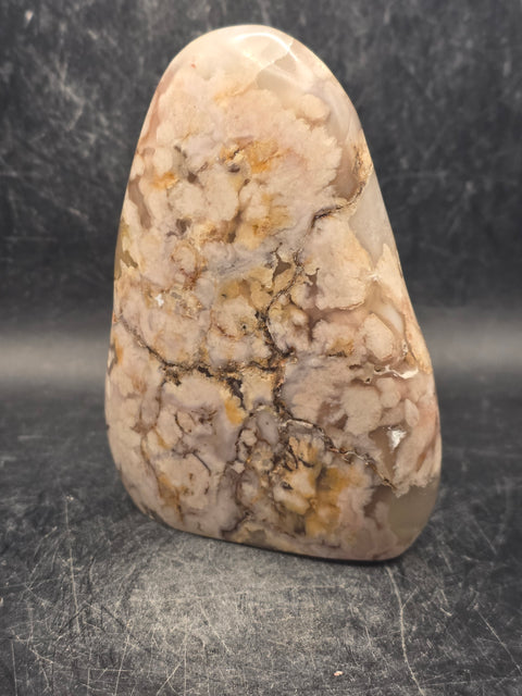 Flower agate free form! 10.2 ounces, 3.8 inches tall, 2.7" wide