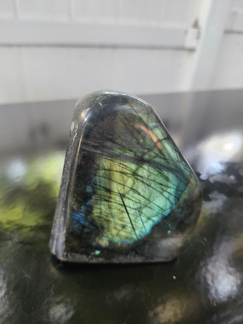 Labradorite free form! 3.42 inches tall, 2.85 inches wide, 1.2 pound