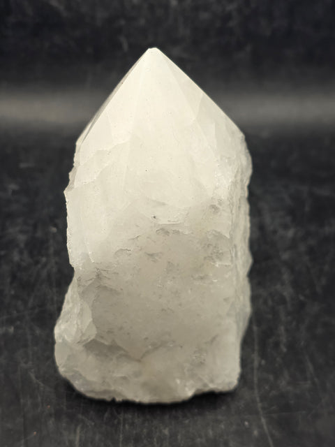 Clear quartz polished top point! 13.2 ounces, 3.6 inches tall, 2.5" wide