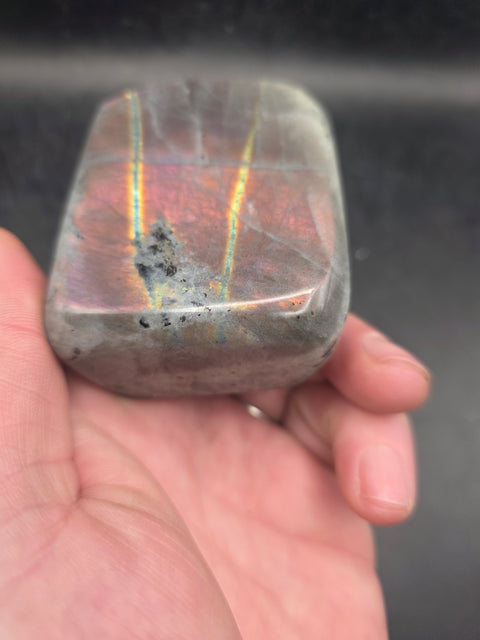 Purple/pink flash sunset labradorite free form, 10.3 ounces