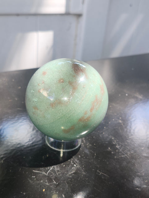 Green aventurine sphere! 15 ounces, 68mm, 2.68 inches