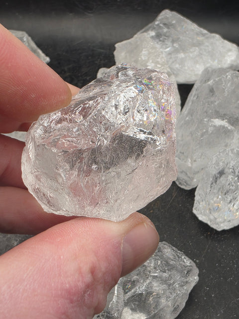 2 pieces / 4 ounces, satyaloka azeztulite quartz #rainbows!!