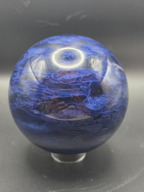 Jumbo blue quartz sphere! 96mm, 3.7 inches, 2.5 pounds