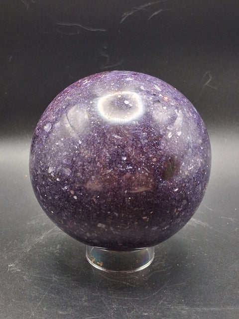 Large lepidolite sphere! 78.8mm, 3.1 inches, 1.8 pounds