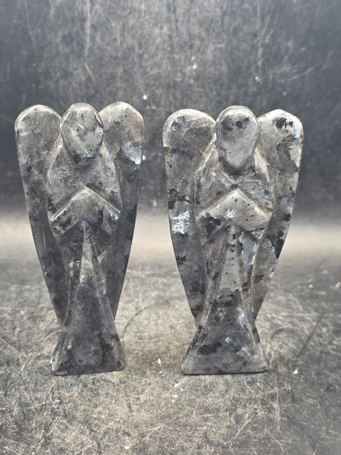 Larvikite gemstone angel! 3 inches tall, 1.8 ounces!