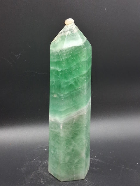 Large green Florite tower! 1.4 pounds, 6.5 inches tall