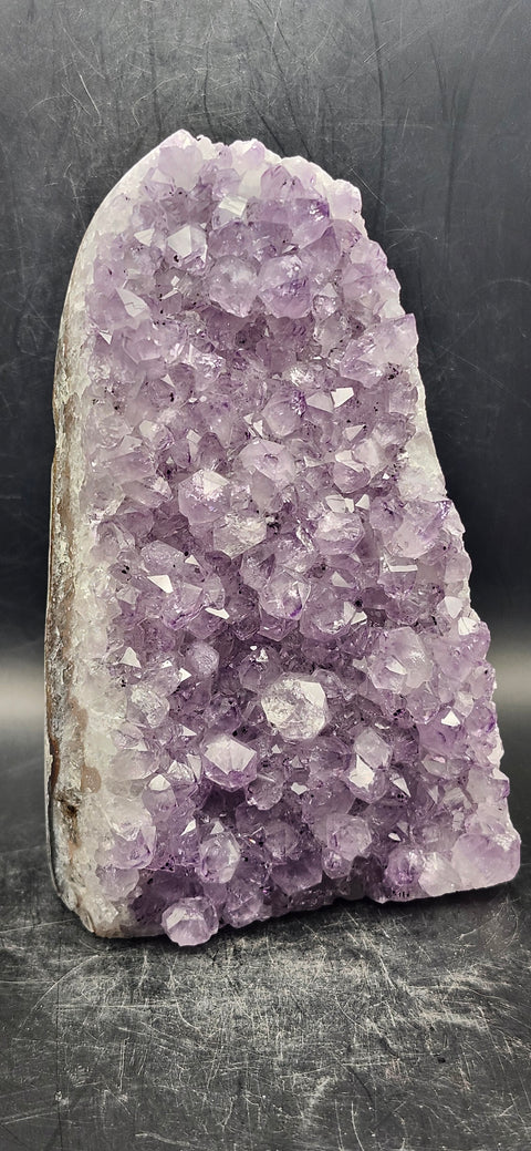 Amethyst cut base free form! 2.3 pounds, 5.5 inches tall, 3 wide, 3 thick