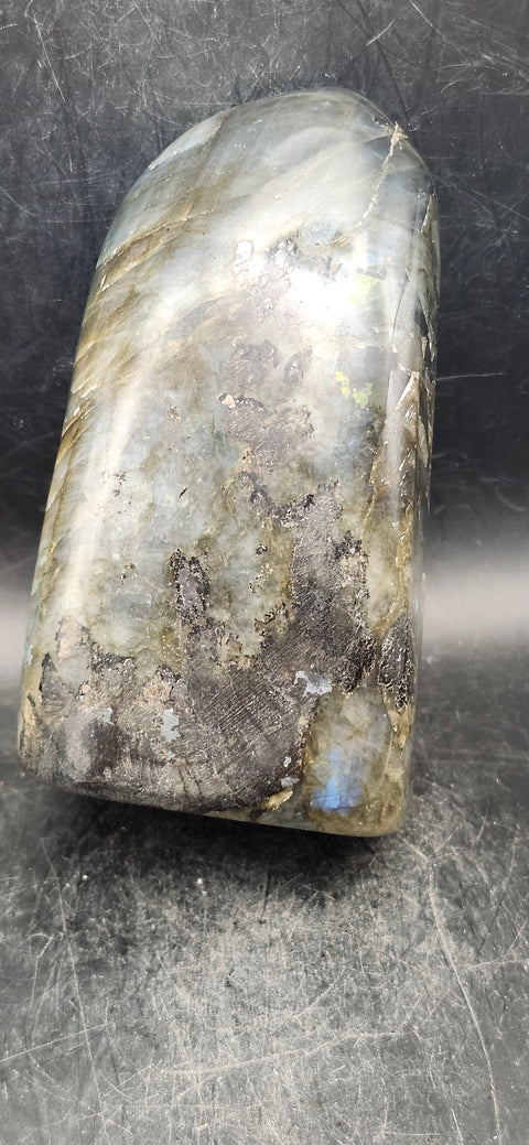 Labradorite free form! 1.9 pounds, 4.9 inches tall, 2.5 wide