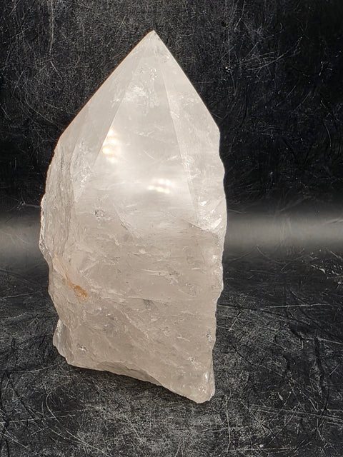 Clear quartz polished top point! 14 ounces, 3.9 inches tall
