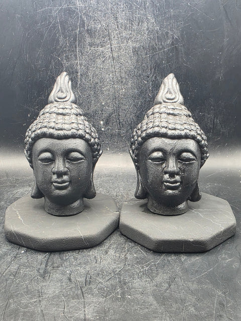 Shungite Buddha head figurine! 4.1 inches tall, 7.7 ounces!