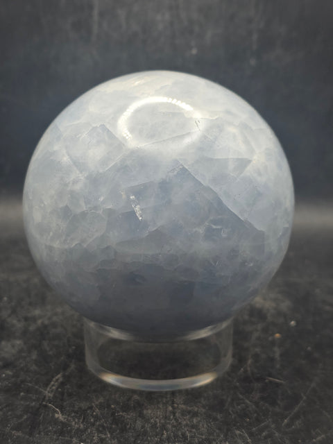 Blue calcite sphere! 76mm, 3 inches, 1.6 pounds!