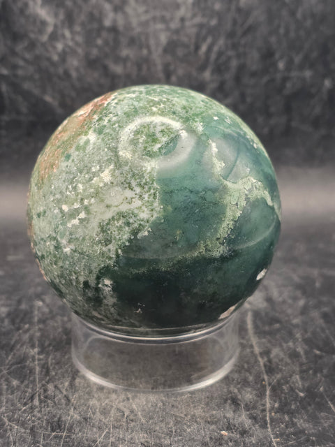 Moss agate sphere! 64mm, 2.5 inches, 12 ounces