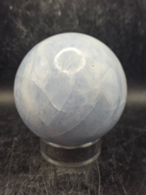 Blue calcite sphere! 74.5mm, 2.9 inches, 1.4 pounds!