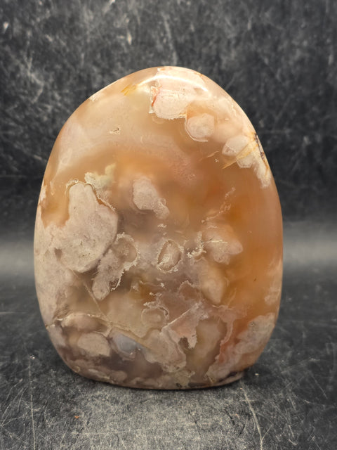 Flower agate free form! 13 ounces, 3.4 inches tall, 2.8" wide