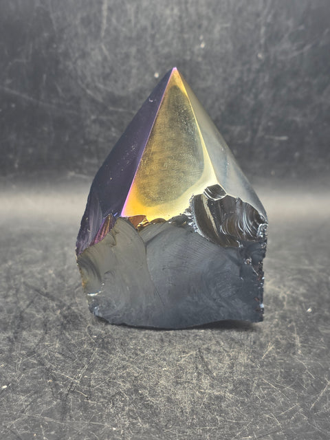 Titanium obsidian polished top point! 8 ounces, 3 inches tall