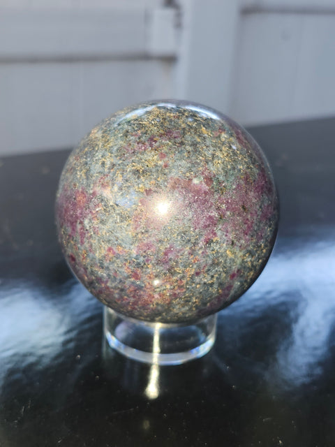 Ruby in kyanite sphere! 12.5 ounces, 57.8mm, 2.27 inches uv reactive