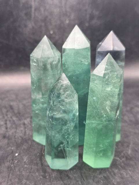 Natural green florite tower! 2.5 too 3.5 inches