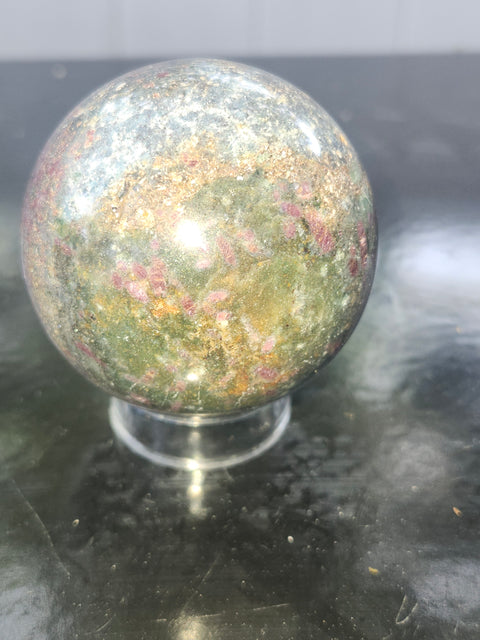 Ruby in kyanite sphere! 11.5 ounces, 55.8mm,2.20 inches uv reactive