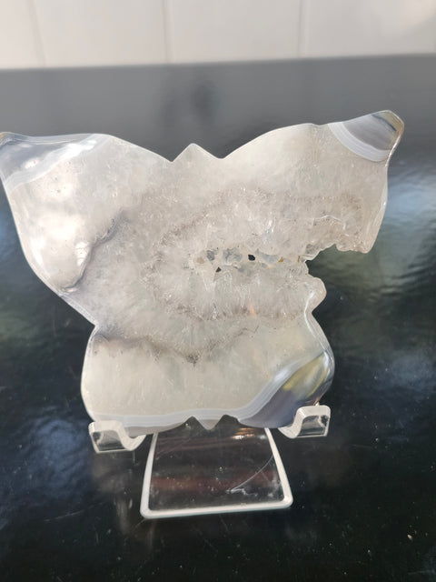 Druzy agate butterfly! 3.7 inches wide,.2.7 inches tall, 5.6 ounces