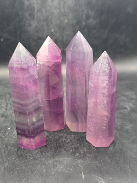 Magenta florite tower! 2.9 too 3.3 inches tall!