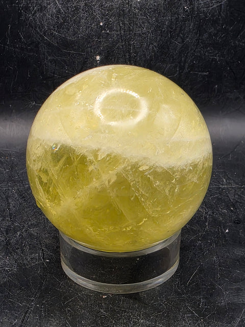 Lemon quartz sphere! 64.5mm, 2.5 inches, 13.2 ounces