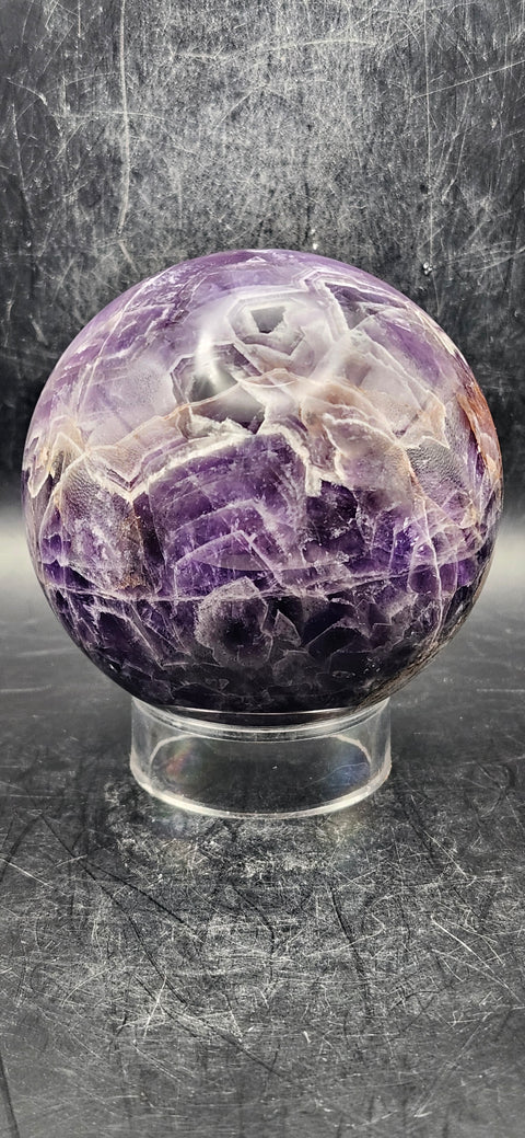 Dream amethyst sphere! 78.1mm, 3 inches, 1.7 pounds!