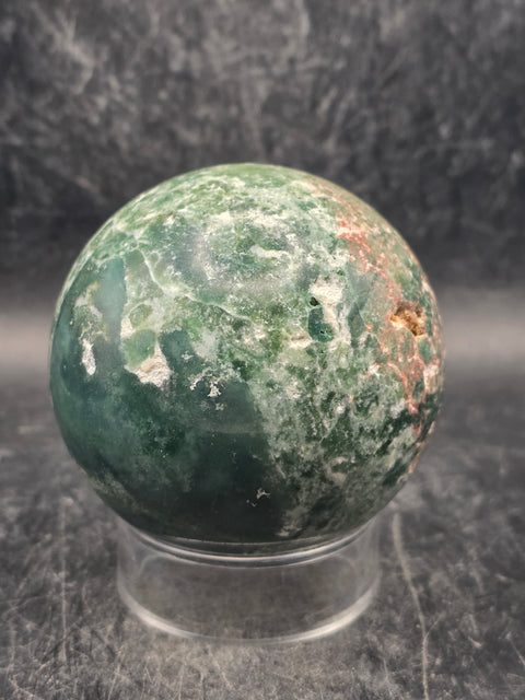 Moss agate sphere! 64mm, 2.5 inches, 12 ounces