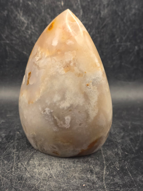 Flower agate free form! 13.7 ounces, 3.6 inches tall, 2.7" wide