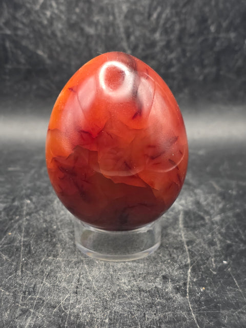 Carnelian agate egg! 6.9 ounces, 2.3 inches tall, 1.9" wide