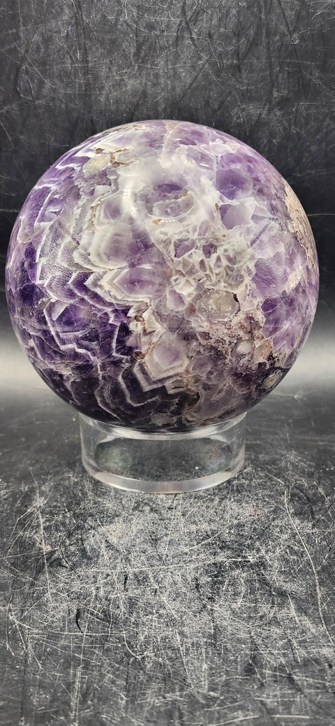 Dream amethyst sphere 78.6mm, 3 inches, 1.7 pounds!