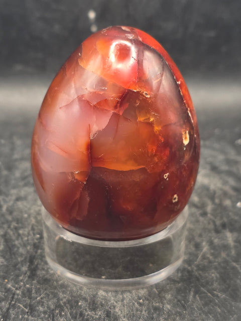 Carnelian agate egg! 7.5 ounces, 2.5 inches tall, 1.9 inches wide
