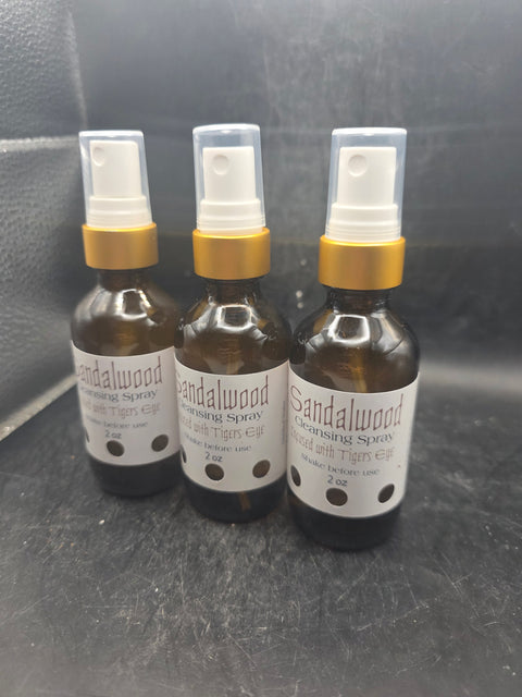 Sandlewood cleansing spray infused with tiger eye!