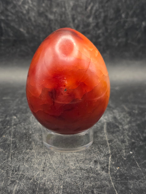 Carnelian agate egg! 6.9 ounces, 2.3 inches tall, 1.9" wide