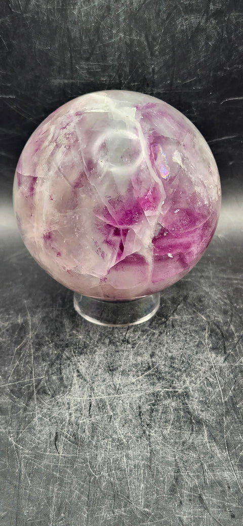 Candy florite sphere! 70.5mm, 2.7 inches, 1.4 pounds