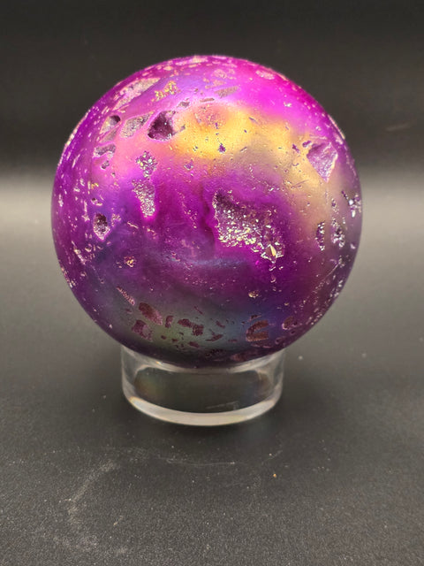 Pink aura sphenlerite sphere! 79.7mm, 3.1 inches, 1.5 pounds